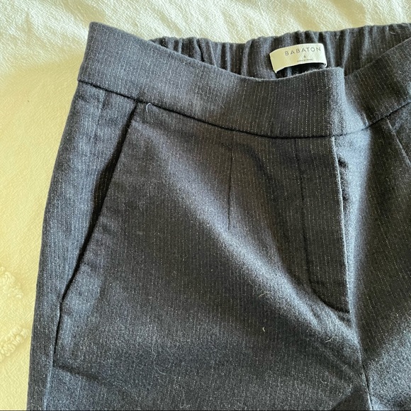 Babaton Atelier Straight Leg Pocket Pant Metallic Stipes Elastic Waist Size 6 - Picture 2 of 8